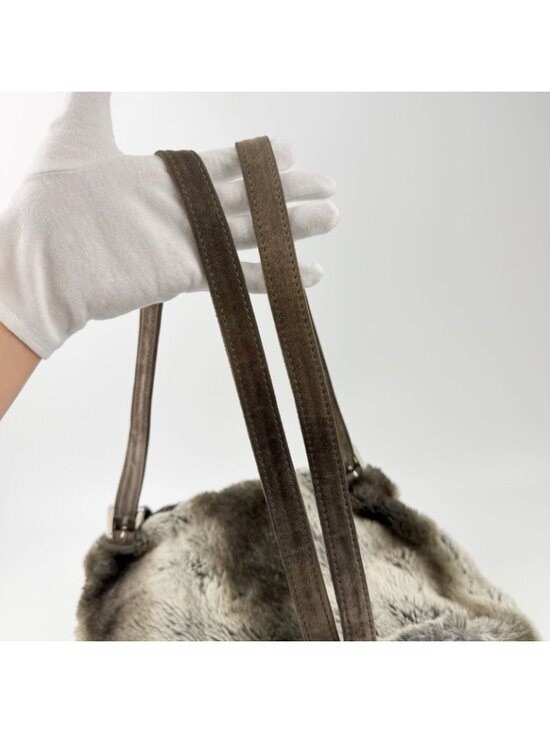 Fendi Zucca Pattern Lining Backpack Suede Gray Brown Vintage main image 11